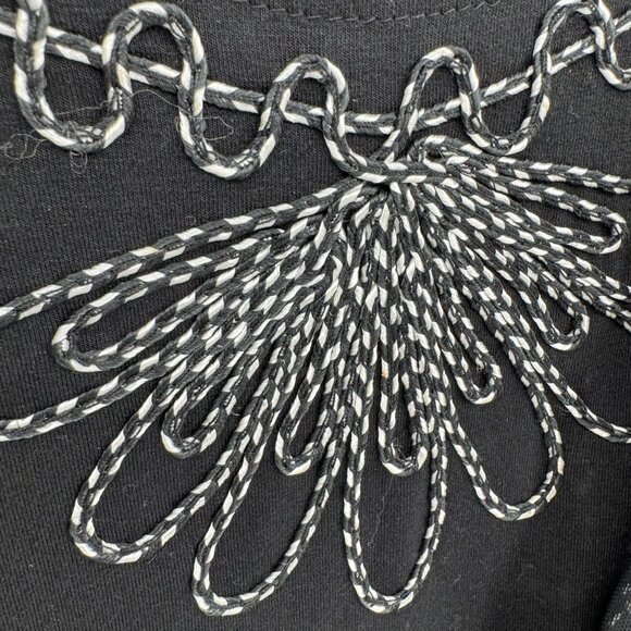 Catherines Embroidered Tunic Top Womens 1X Sheer Sleeves Faux Jacket Comfort - Picture 4 of 7